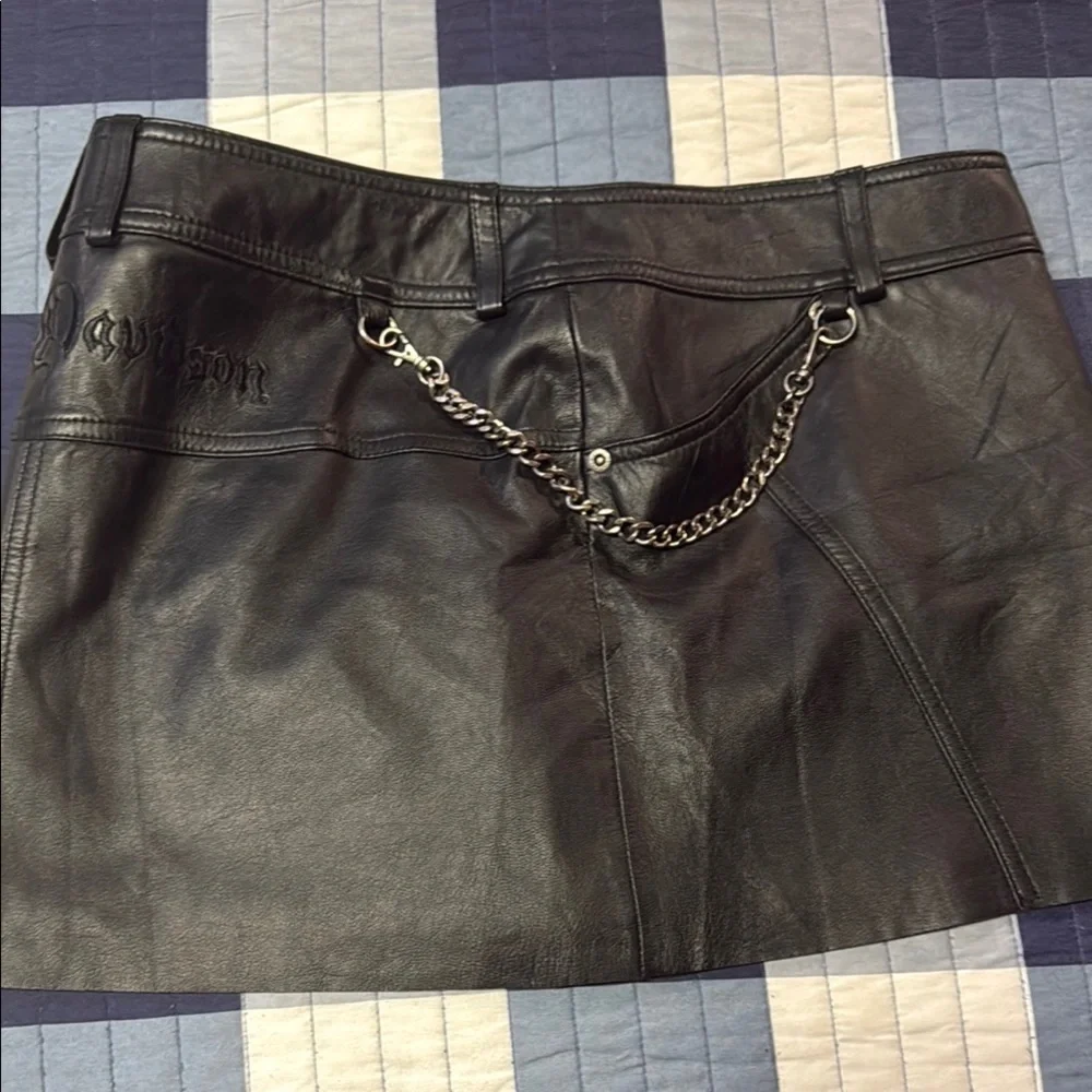 Harley-Davidson Black Leather Mini Skirt for Night Out - Picture 7 of 9